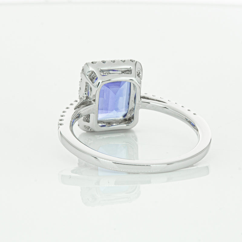 18ct White Gold Tanzanite & Diamond Ring-Ring-Walker & Hall
