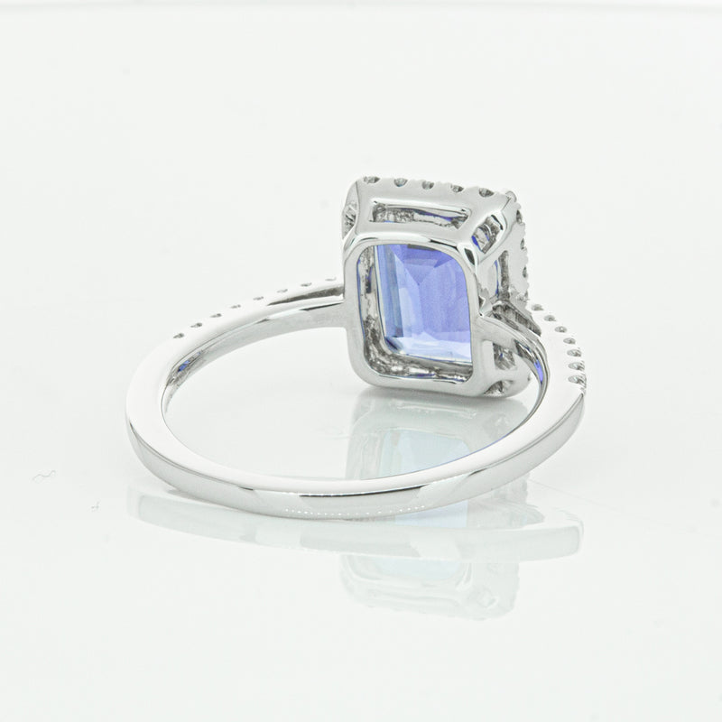18ct White Gold Tanzanite & Diamond Ring-Ring-Walker & Hall