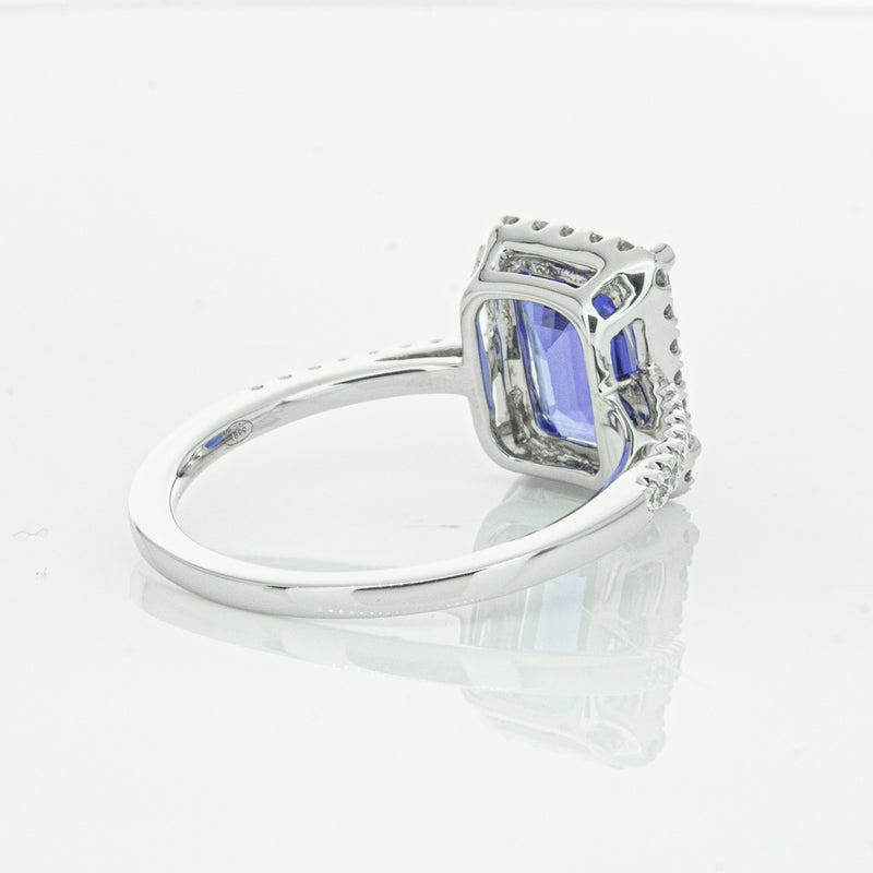 18ct White Gold Tanzanite & Diamond Ring-Ring-Walker & Hall