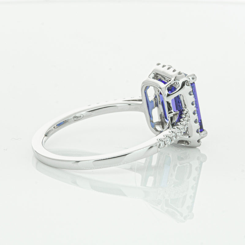18ct White Gold Tanzanite & Diamond Ring-Ring-Walker & Hall