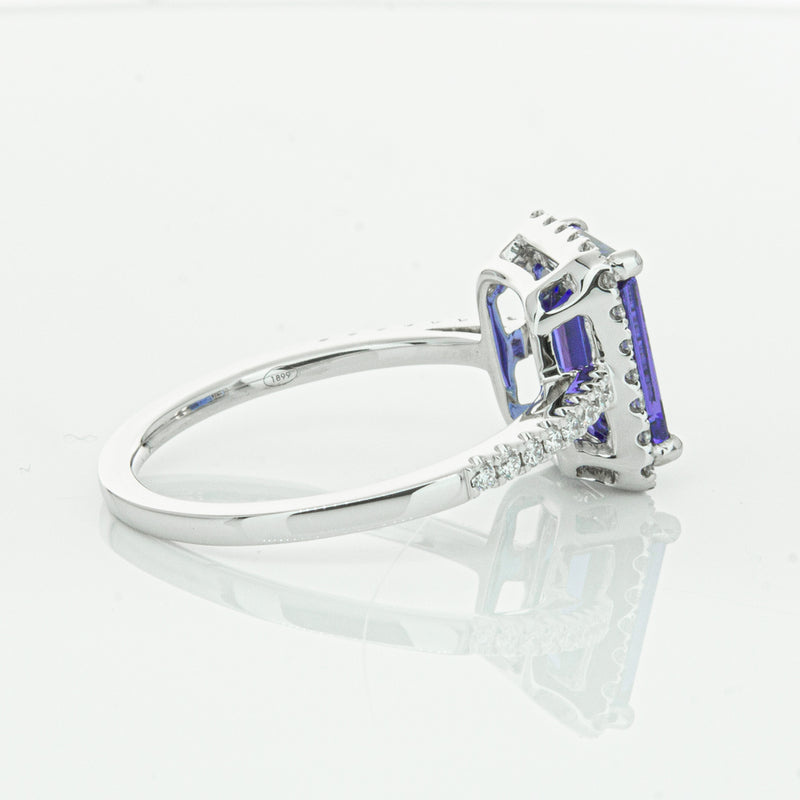 18ct White Gold Tanzanite & Diamond Ring-Ring-Walker & Hall
