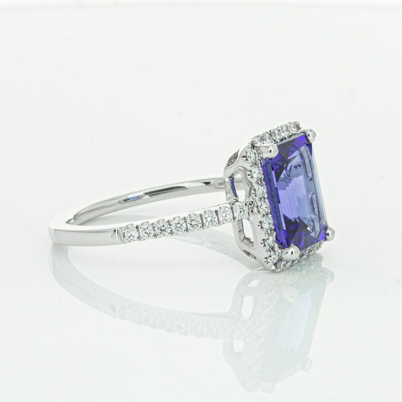 18ct White Gold Tanzanite & Diamond Ring-Ring-Walker & Hall