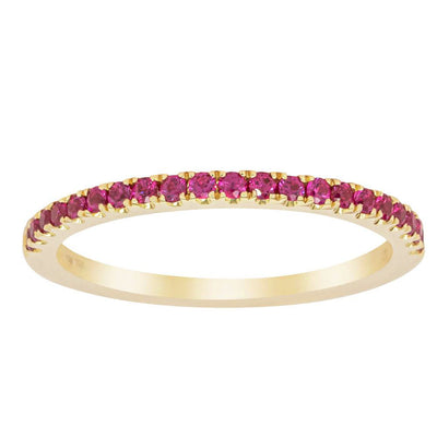 18ct Yellow Gold Ruby Millie Band-Ring-Walker & Hall