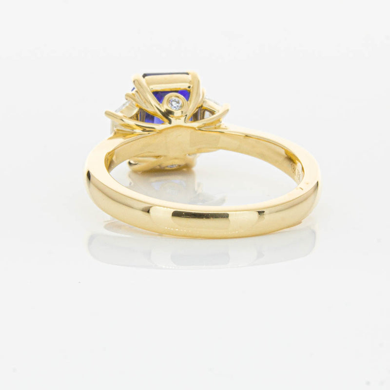 18ct Yellow Gold Sapphire & Diamond Three Stone Ring-Ring-Walker & Hall