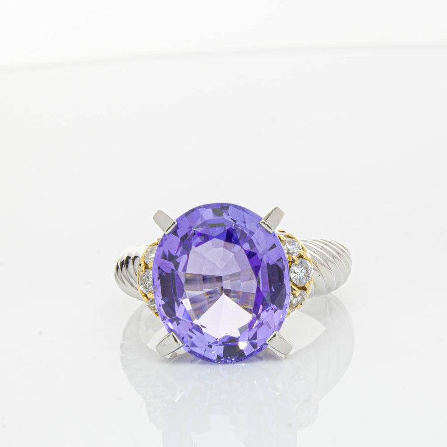 Deja Vu Platinum 5.60ct Tanzanite & Diamond Ring-Ring-Walker & Hall