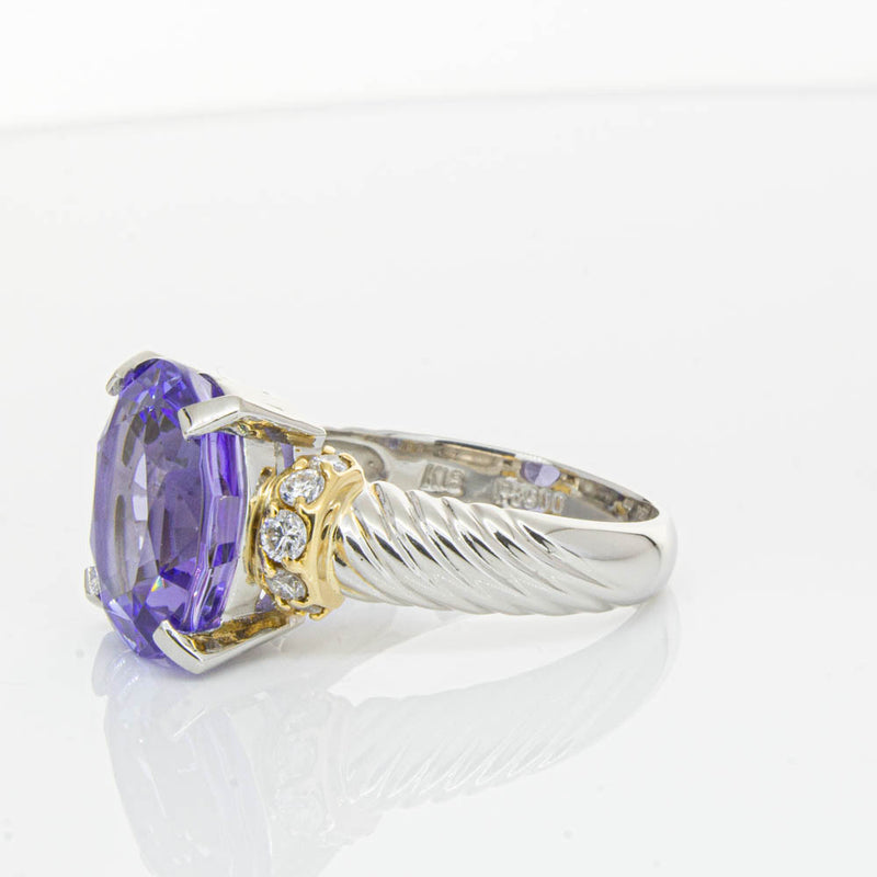 Deja Vu Platinum 5.60ct Tanzanite & Diamond Ring-Ring-Walker & Hall