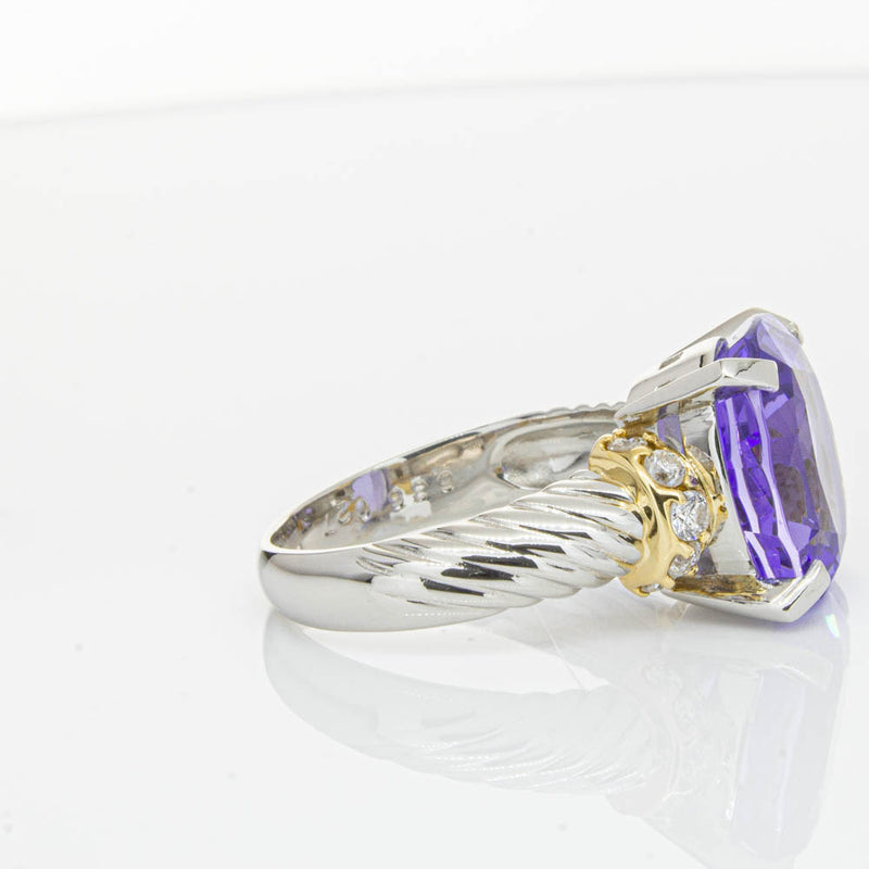 Deja Vu Platinum 5.60ct Tanzanite & Diamond Ring-Ring-Walker & Hall