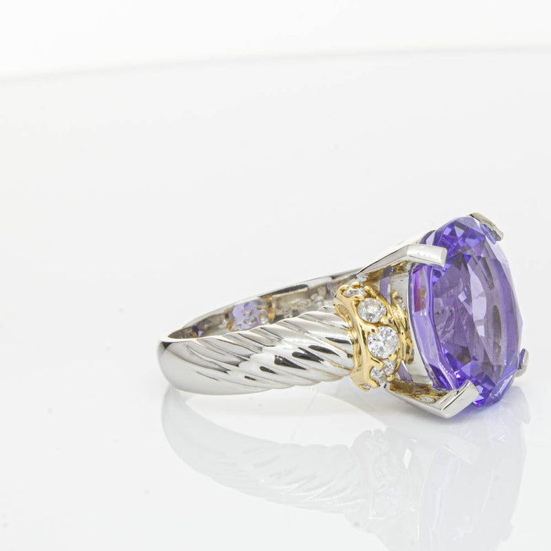 Deja Vu Platinum 5.60ct Tanzanite & Diamond Ring-Ring-Walker & Hall