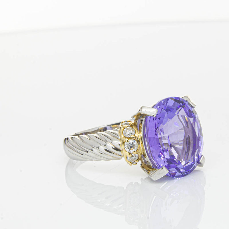 Deja Vu Platinum 5.60ct Tanzanite & Diamond Ring-Ring-Walker & Hall