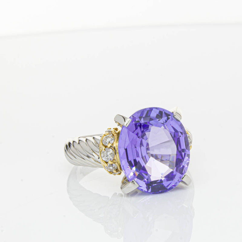 Deja Vu Platinum 5.60ct Tanzanite & Diamond Ring-Ring-Walker & Hall