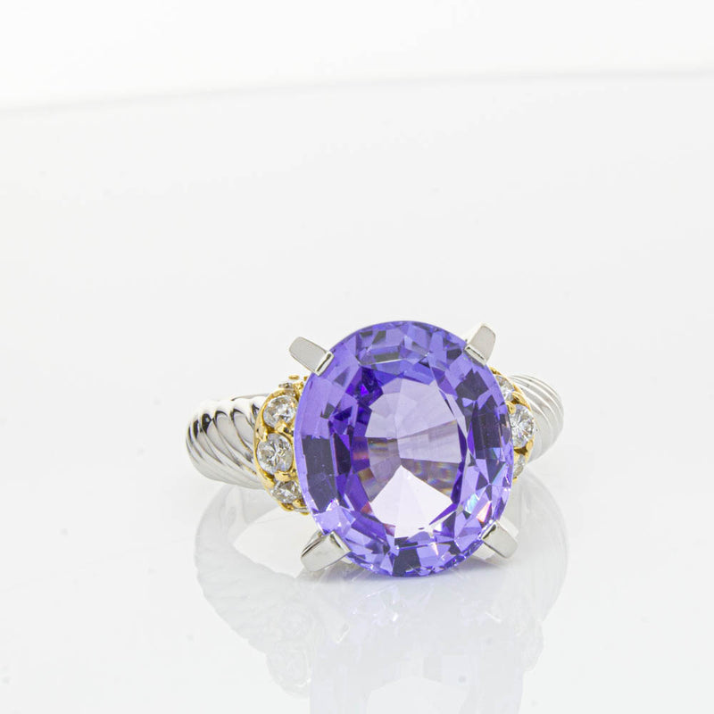 Deja Vu Platinum 5.60ct Tanzanite & Diamond Ring-Ring-Walker & Hall