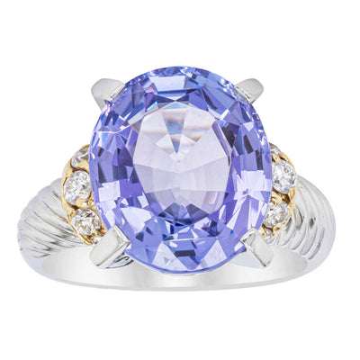Deja Vu Platinum 5.60ct Tanzanite & Diamond Ring-Ring-Walker & Hall