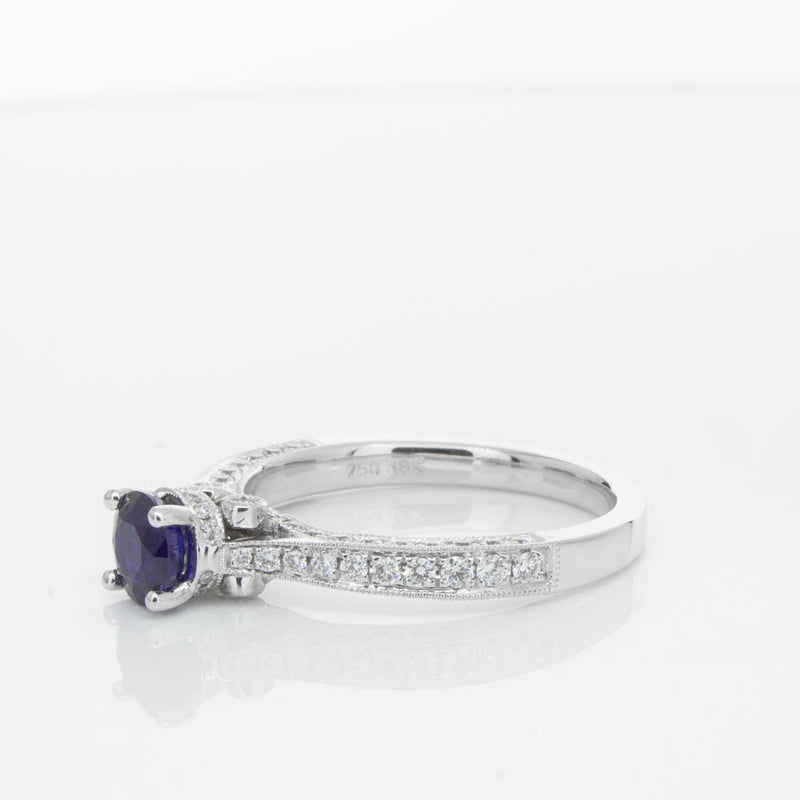 18ct White Gold Sapphire & Diamond Ring-Ring-Walker & Hall