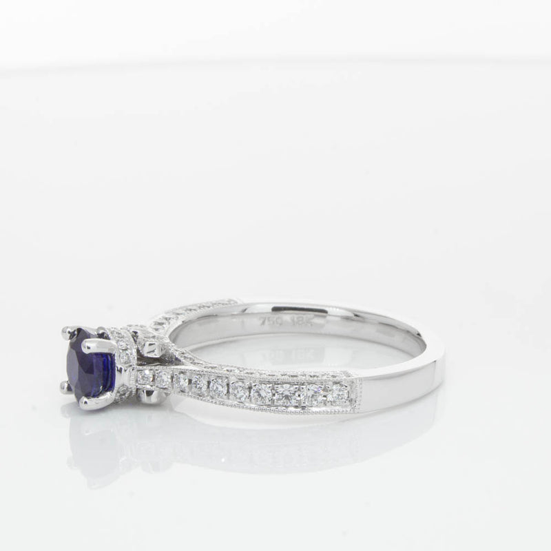 18ct White Gold Sapphire & Diamond Ring-Ring-Walker & Hall