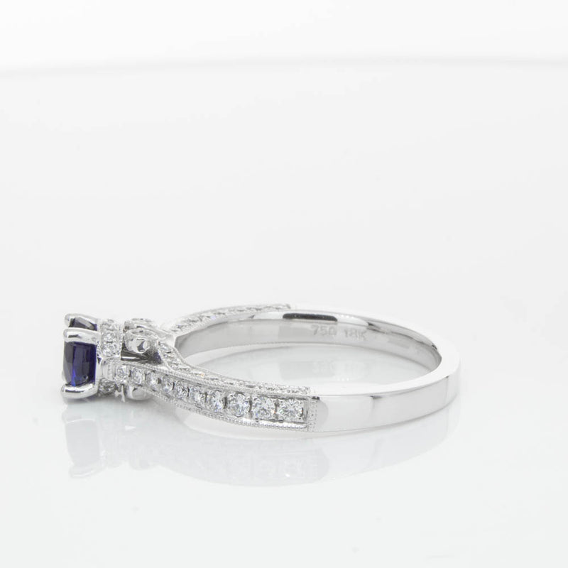 18ct White Gold Sapphire & Diamond Ring-Ring-Walker & Hall
