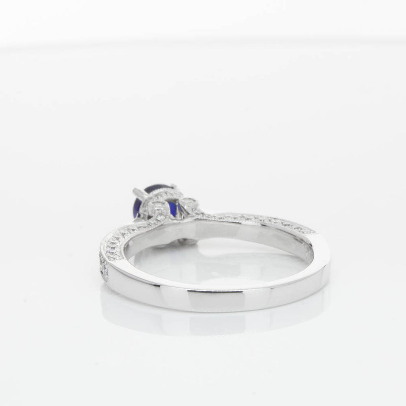 18ct White Gold Sapphire & Diamond Ring-Ring-Walker & Hall