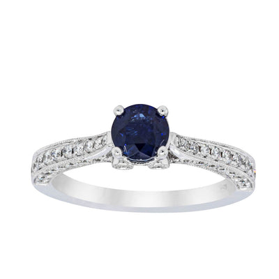 18ct White Gold Sapphire & Diamond Ring-Ring-Walker & Hall