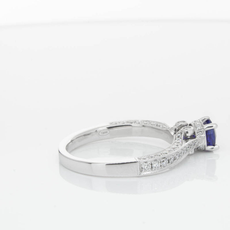18ct White Gold Sapphire & Diamond Ring-Ring-Walker & Hall