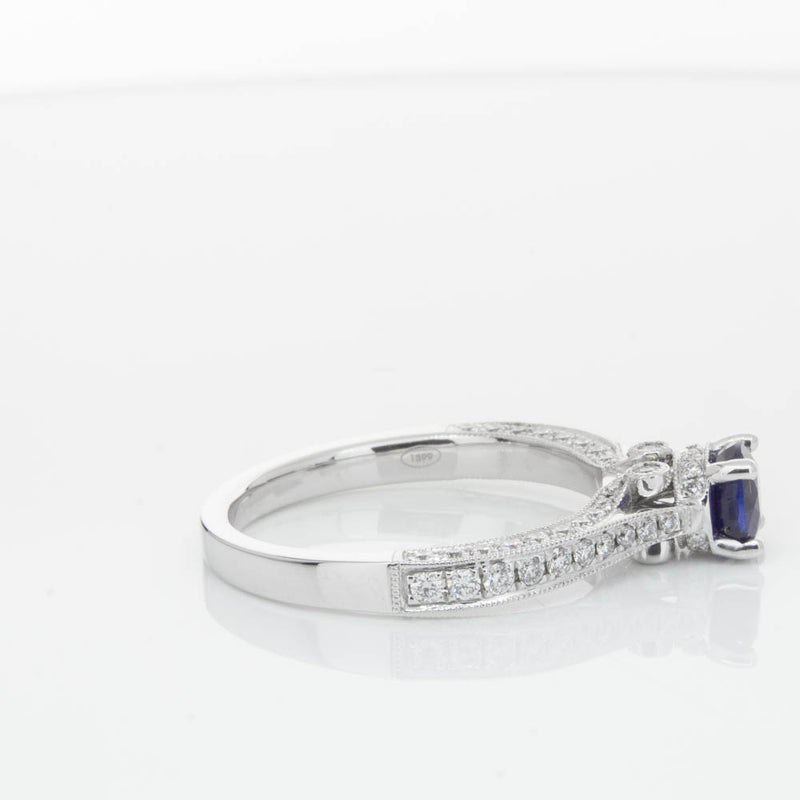 18ct White Gold Sapphire & Diamond Ring-Ring-Walker & Hall