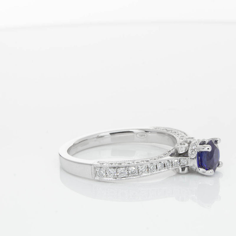 18ct White Gold Sapphire & Diamond Ring-Ring-Walker & Hall