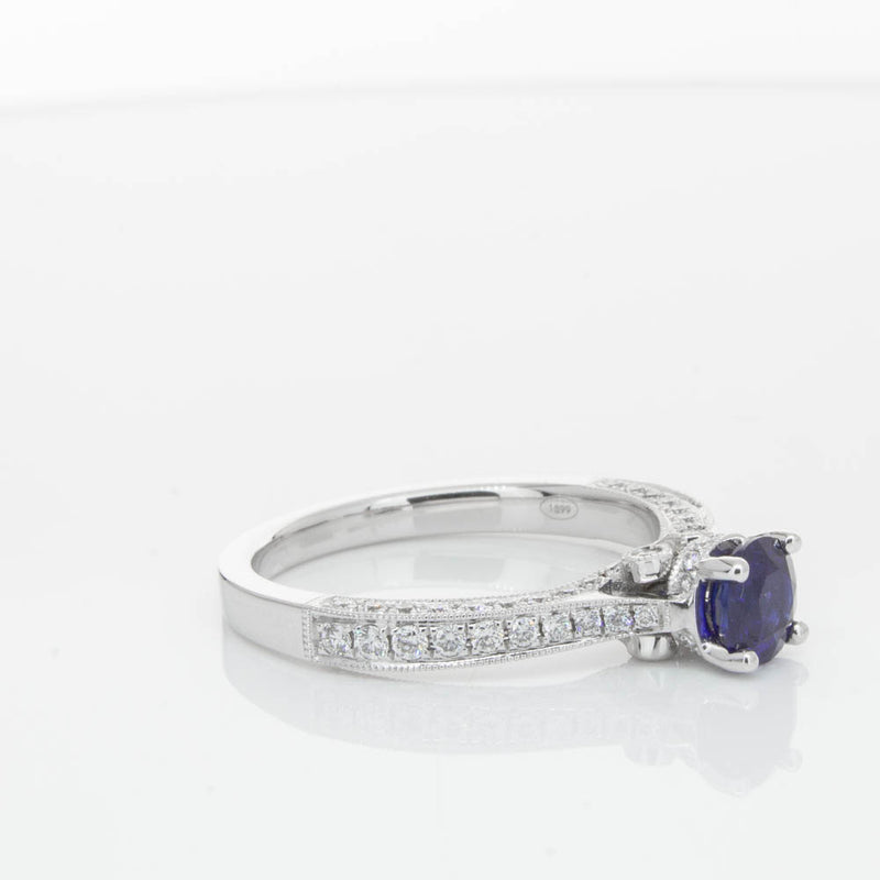 18ct White Gold Sapphire & Diamond Ring-Ring-Walker & Hall