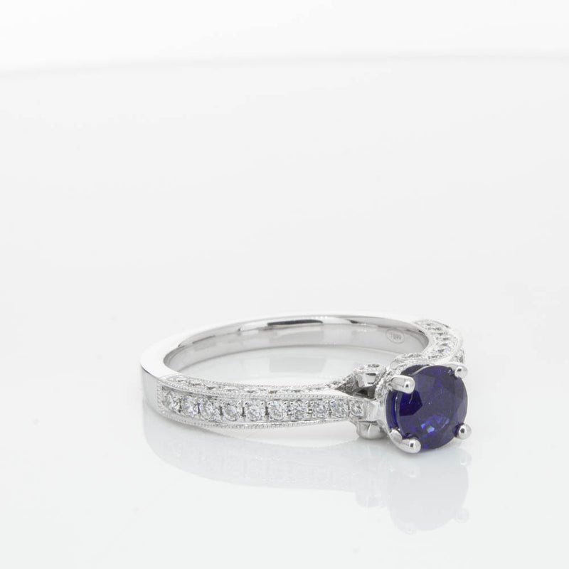 18ct White Gold Sapphire & Diamond Ring-Ring-Walker & Hall