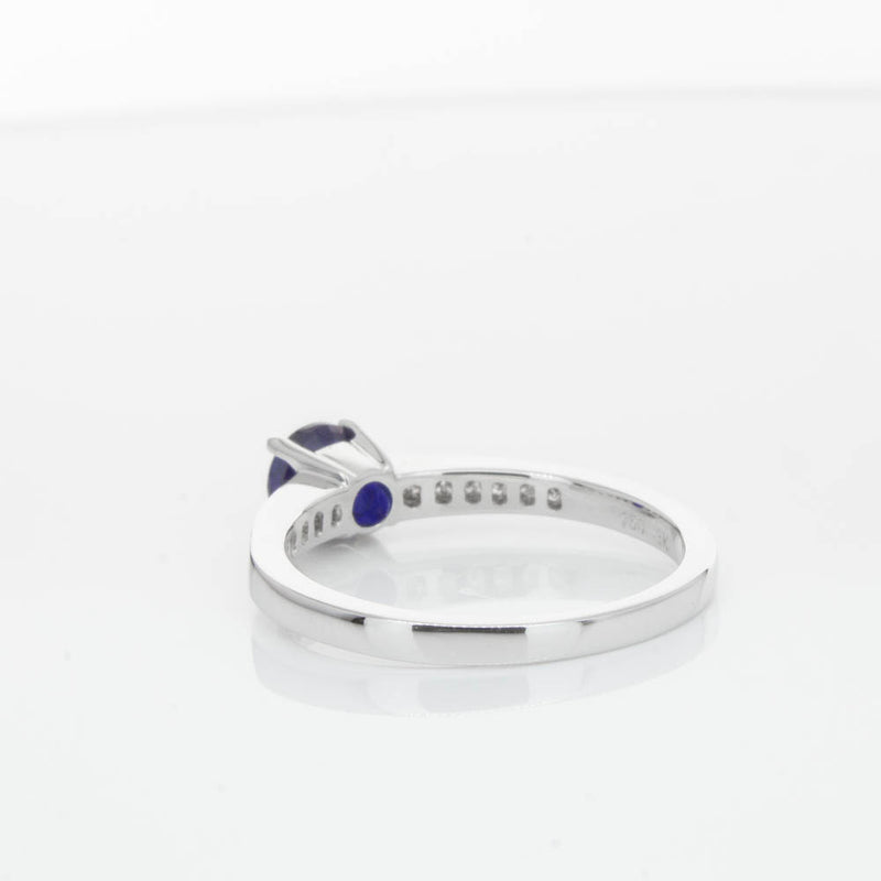 18ct White Gold Sapphire & Diamond Riviera Ring-Ring-Walker & Hall