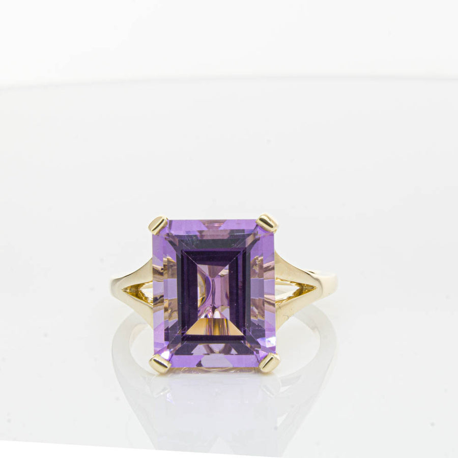 14ct Yellow Gold Amethyst Juliet Ring-Ring-Walker & Hall
