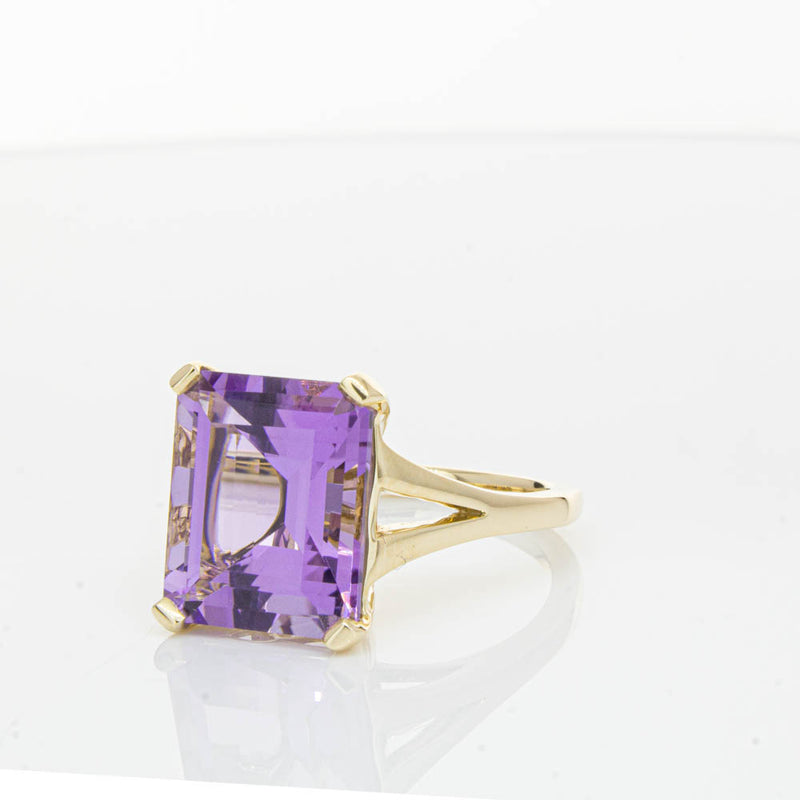 14ct Yellow Gold Amethyst Juliet Ring-Ring-Walker & Hall