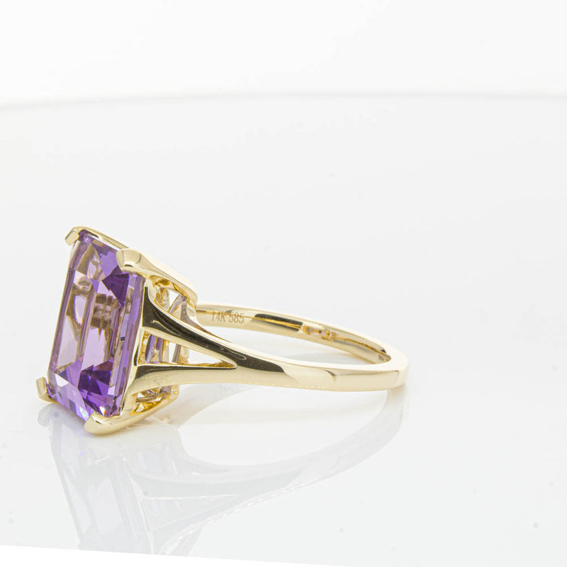 14ct Yellow Gold Amethyst Juliet Ring-Ring-Walker & Hall