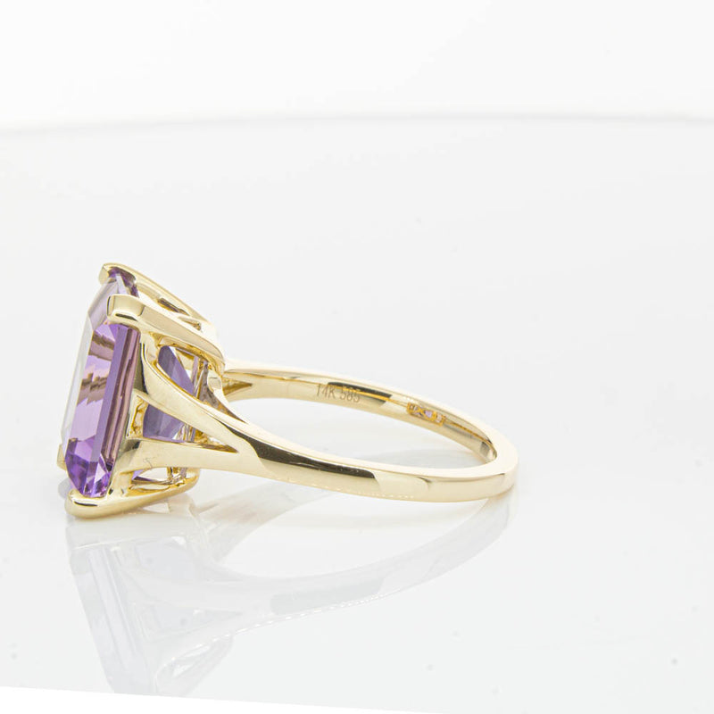 14ct Yellow Gold Amethyst Juliet Ring-Ring-Walker & Hall