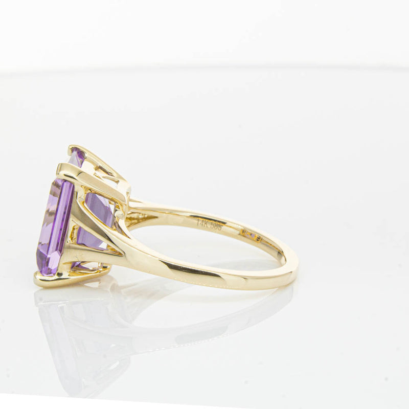 14ct Yellow Gold Amethyst Juliet Ring-Ring-Walker & Hall