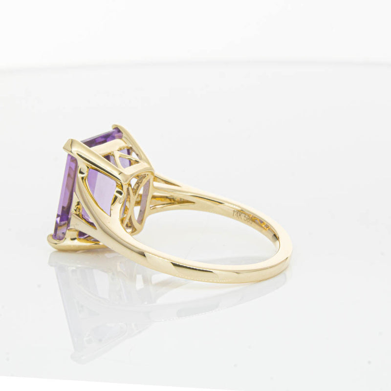 14ct Yellow Gold Amethyst Juliet Ring-Ring-Walker & Hall