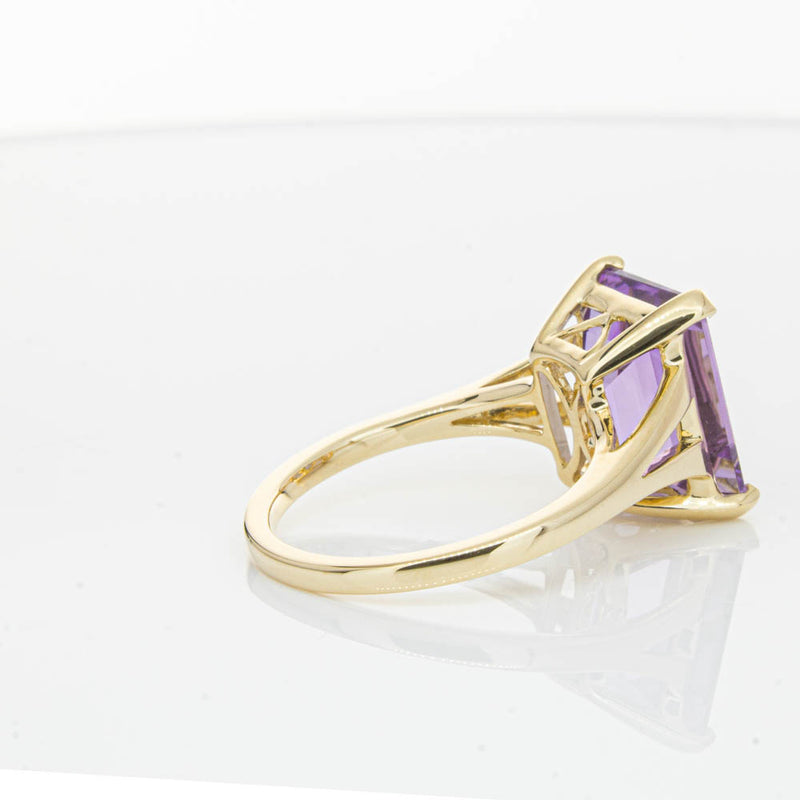 14ct Yellow Gold Amethyst Juliet Ring-Ring-Walker & Hall