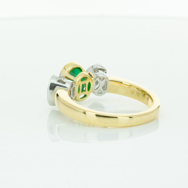 18ct Yellow Gold Emerald & Diamond Ring-Ring-Walker & Hall