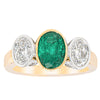 18ct Yellow Gold Emerald & Diamond Ring-Ring-Walker & Hall