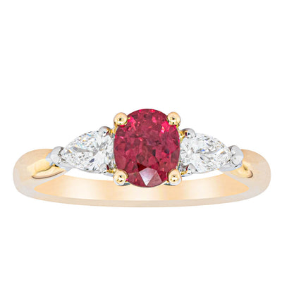 18ct Yellow Gold 1.17ct Ruby & Diamond Ayla Ring-Ring-Walker & Hall
