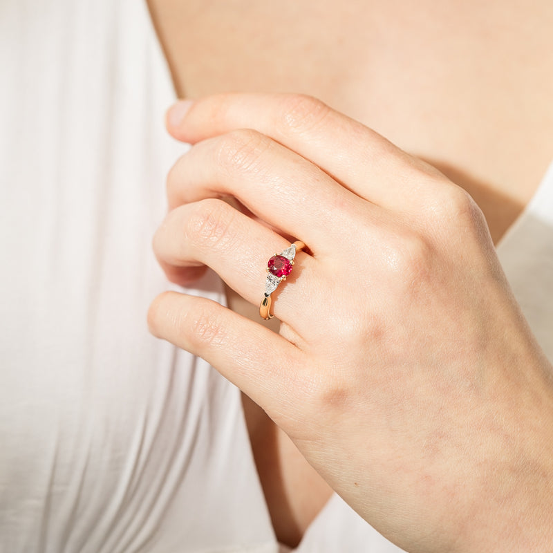 18ct Yellow Gold 1.17ct Ruby & Diamond Ayla Ring-Ring-Walker & Hall