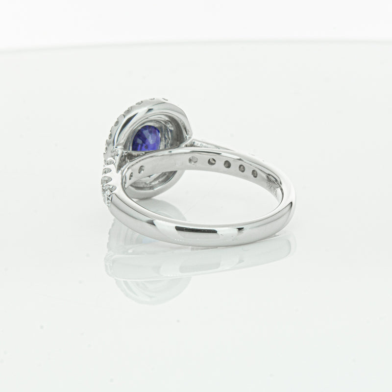 18ct White Gold 1.19ct Sapphire & Diamond Rosa Ring-Ring-Walker & Hall