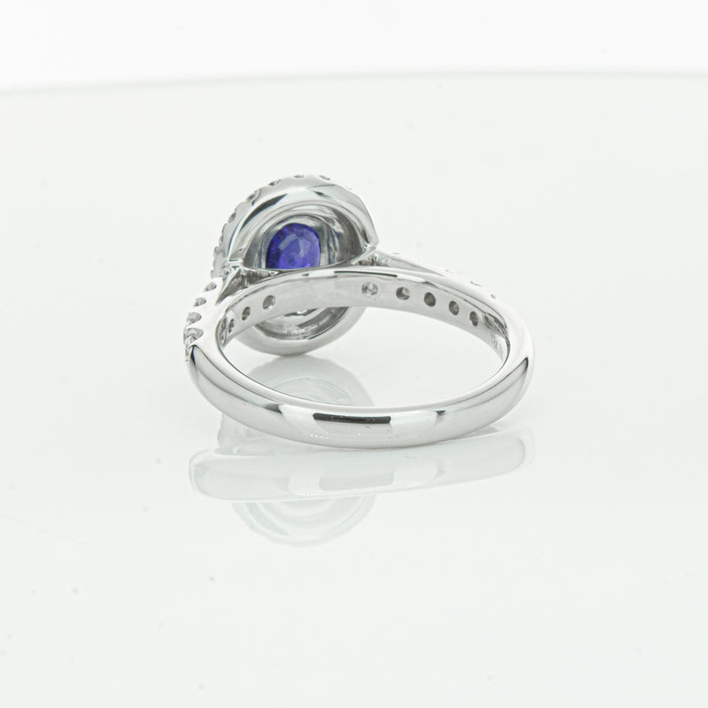 18ct White Gold 1.19ct Sapphire & Diamond Rosa Ring-Ring-Walker & Hall