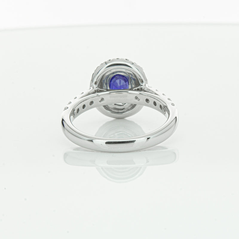 18ct White Gold 1.19ct Sapphire & Diamond Rosa Ring-Ring-Walker & Hall