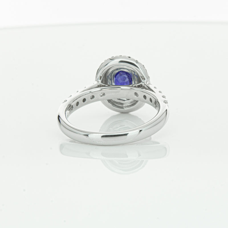 18ct White Gold 1.19ct Sapphire & Diamond Rosa Ring-Ring-Walker & Hall