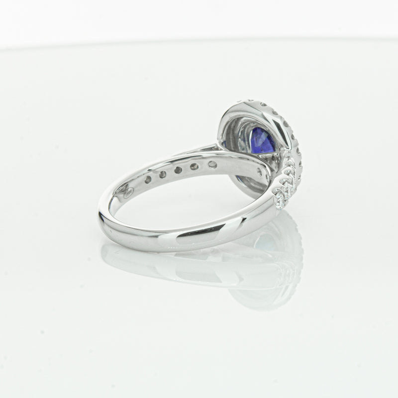 18ct White Gold 1.19ct Sapphire & Diamond Rosa Ring-Ring-Walker & Hall
