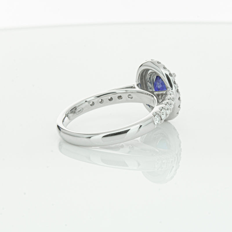 18ct White Gold 1.19ct Sapphire & Diamond Rosa Ring-Ring-Walker & Hall