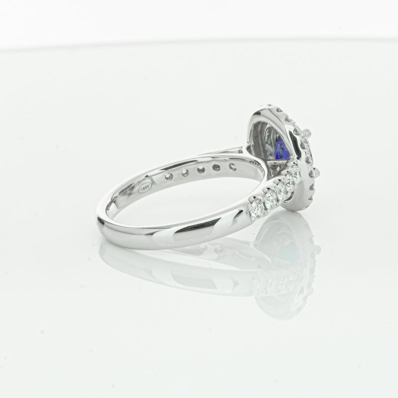 18ct White Gold 1.19ct Sapphire & Diamond Rosa Ring-Ring-Walker & Hall