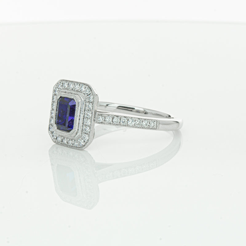 18ct White Gold Sapphire & Diamond Ring-Ring-Walker & Hall