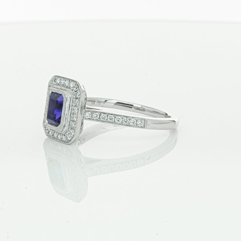 18ct White Gold Sapphire & Diamond Ring-Ring-Walker & Hall