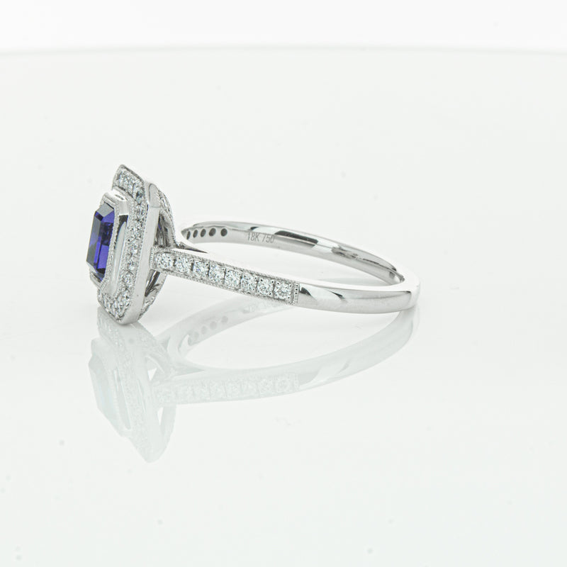 18ct White Gold Sapphire & Diamond Ring-Ring-Walker & Hall