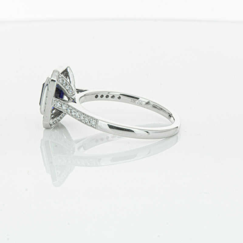 18ct White Gold Sapphire & Diamond Ring-Ring-Walker & Hall