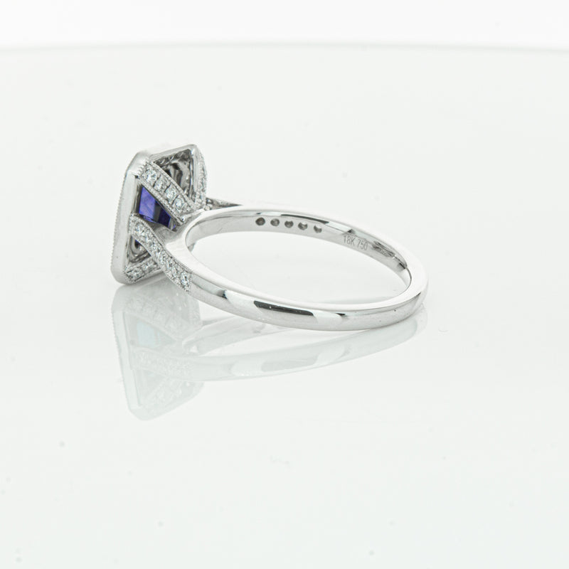 18ct White Gold Sapphire & Diamond Ring-Ring-Walker & Hall